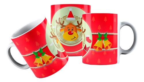 Caneca Cerâmica Comemorativa Natal Rena E Sininhos