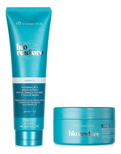 Bio Restore Reconstrutor Imediato Shampoo + Mascara Home Care Fit Cosmetics