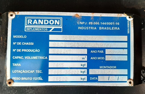 Imagem 10 de 14 de Carreta Graneleira 12,50 Mts Randon 2016