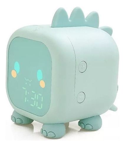 Reloj Despertador Digital Con Dinosaurios Para Niños Color Verde