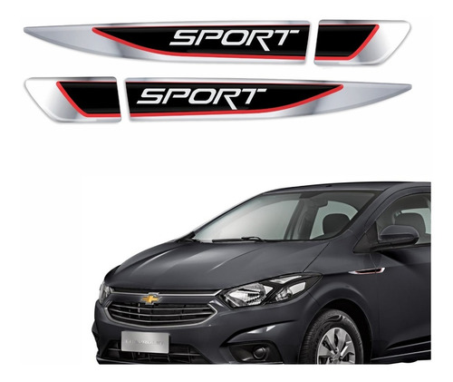 Par Emblemas Para Paralama Porta Chevrolet Onix Sport Res06