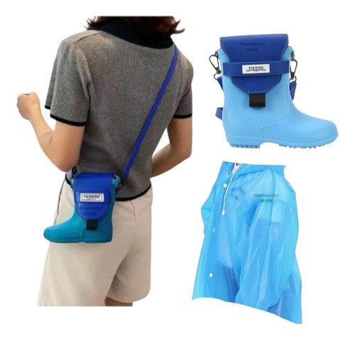 Bolsa En Forma De Bota De Lluvia + Impermeable Cool & Chic