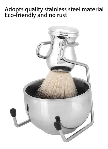 A Brocha De Afeitar De Acero Inoxidable Soap Bowl, Soporte