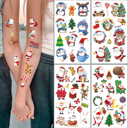 116 Piezas Tatuaje Temporal De Navidad Para Niños Santa Clau