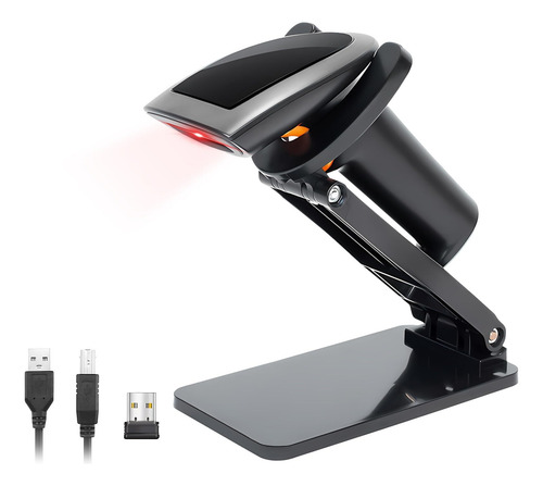 Escáner Código De Barras Bluetooth 2d 1d Con Soporte Y Usb