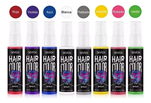  Sevich® Spray Tinte Temporal Para Pelo Color Fantasía 30ml Tono Gris