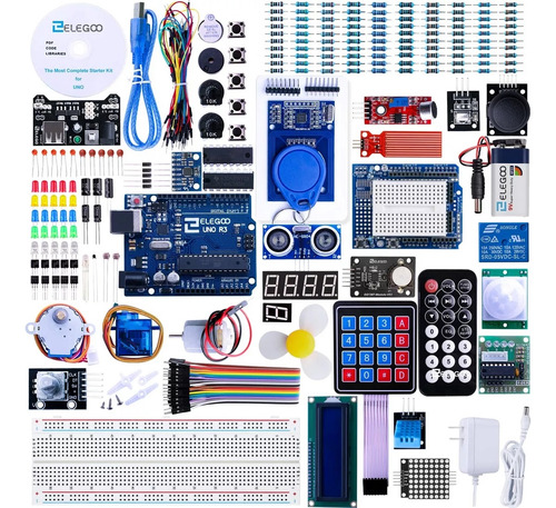 O Mais Completo Kit Iniciante Elegoo Uno R3 200 Pcs+ Arduino