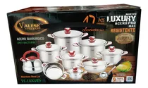 Comprar Juego  Ollas Acero Quirurgico Valeska 17 Pcs Con Termostato