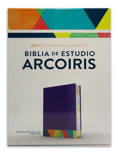 Biblia De Estudio Arcoiris Rvr1960 Símil Piel Morado 