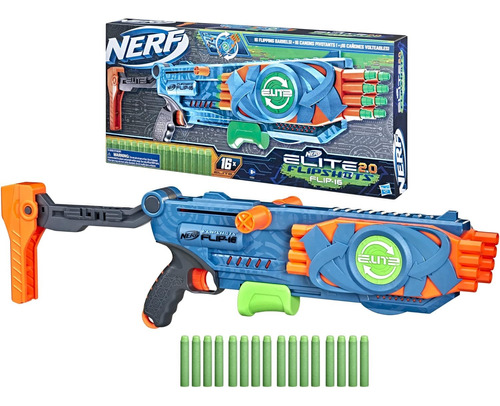 Lanzador Nerf Flip 16 Elite 2.0 16 Dardos Hasbro Flipshots