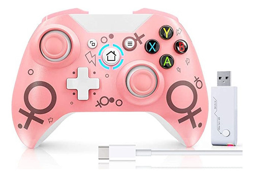 Controle Wireless Para Xbox One Sem Fio Dupla Vibração Cor Rosa