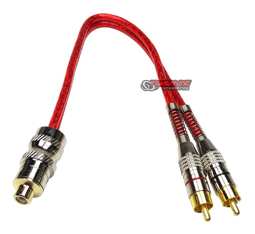 Imagem 2 de 2 de 2 Cabos Y Rca Blindado Techone 2 Machos 1 Fêmea Blindados