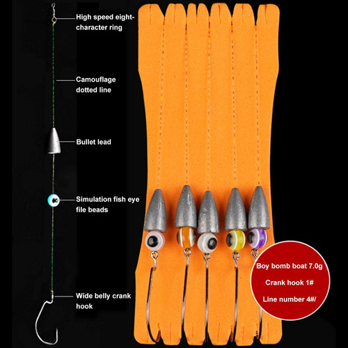Hooks Rigged Line Kit Texas Riggs Para Pesca Con Pesas De Lu
