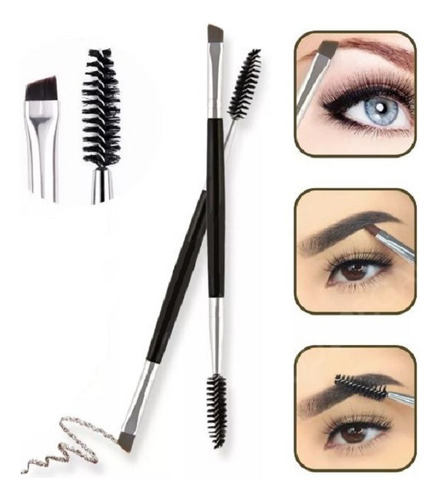 Cepillo Brocha Doble Para Cejas Máscara Makeup Maquillaje