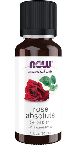 Now Aceite Esencial Absoluto De Rosa Con Aceite Jojoba 30ml