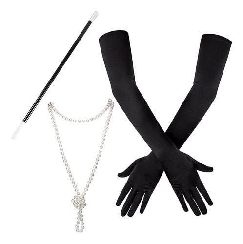 Necklace Gloves And Holder Costume Opera Evening 1920s Dress