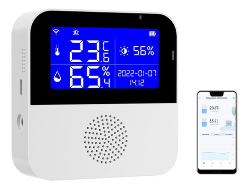 Sensor Digital Temperatura Humedad Wifi Alarma App Bateria