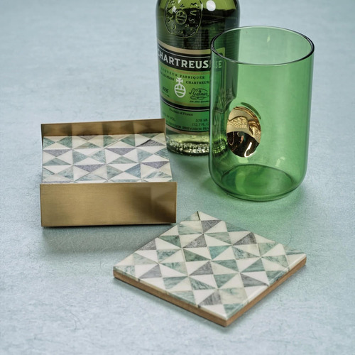 Zodax Aperitivo Tumbler Con Acento De Oro - Conjunto De 4 C