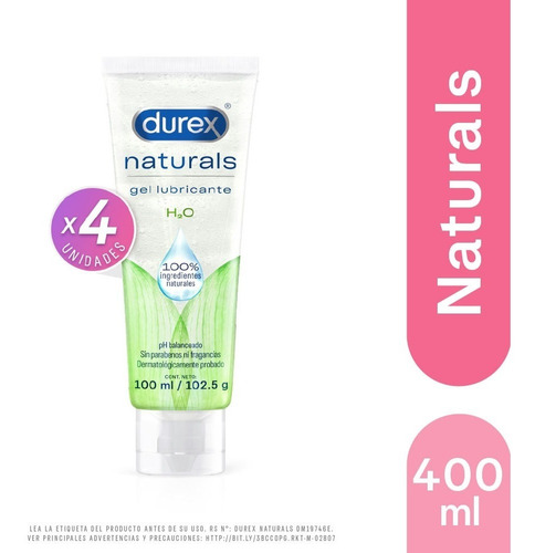 4 Pack Durex Lubricante Naturals - 100ml