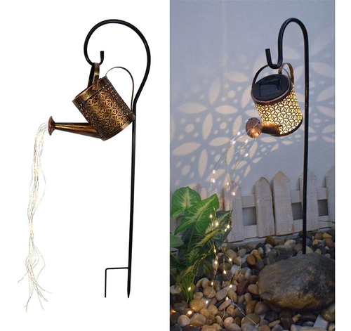Solar Enciende Las Luces Del Jardín Que Cuelgan La Luz De