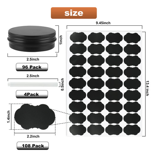 Latas Metálicas De Aluminio Obkjj De 60 Ml Con Tapa De Rosca
