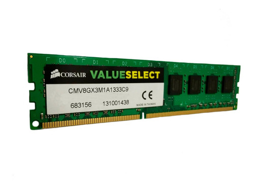 Imagen 1 de 1 de Memoria RAM Value Select color verde  8GB 1 Corsair CMV8GX3M1A1333C9