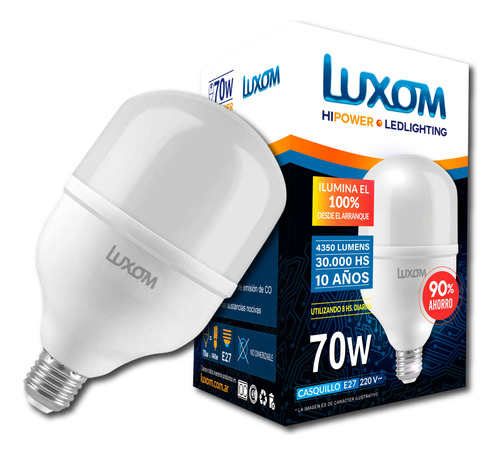 Lámpara Hi Power Galponera Led 70w Rosca E27