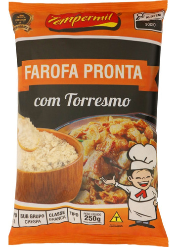 Kit 10 Farofa De Mandioca Temperada Torresmo 250g Saborosa
