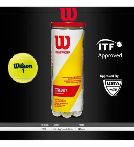 12 Tubos De 3 Pelotas Tenis Wilson Championship Extra Duty