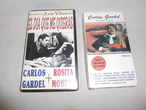  Películas Vhs De Carlos Gardel Color Y El Día Que Me Quiera