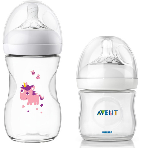 Kit 2 Mamadeiras Avent Pétala 125 E 260ml (1 Unicórnio)