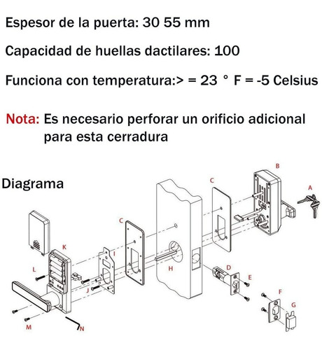 Imagen 8 de 10 de Cerradura Puerta Inteligente Huellas Digitales Con Manilla