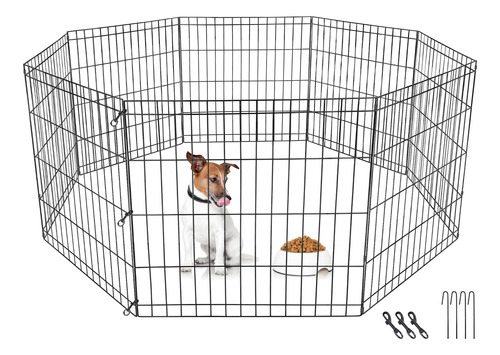 Corral De Juego Para Perros Plegable 24'' En Metal 8