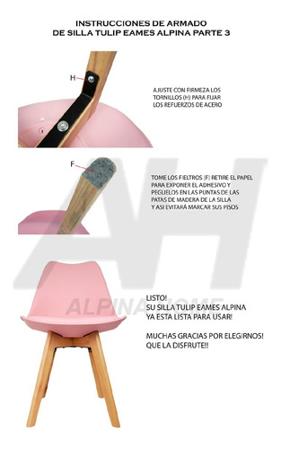 Sillas Comedor Tulip Eames A2 Con Almohadon Nordicas X2 Unid