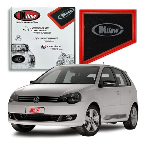 Filtro Ar Esportivo Inflow Volkswagen Polo Mi 1.6 8v 2010