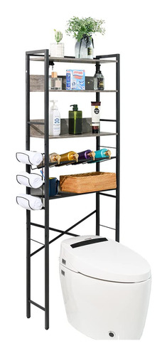 Kingonmo Over The Toilet Storage 5-tier Bathroom Organizer .