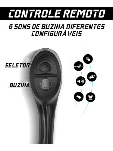 Velocímetro Com Farol E Buzina De Bicicleta Ciclo Computador Cor Preto