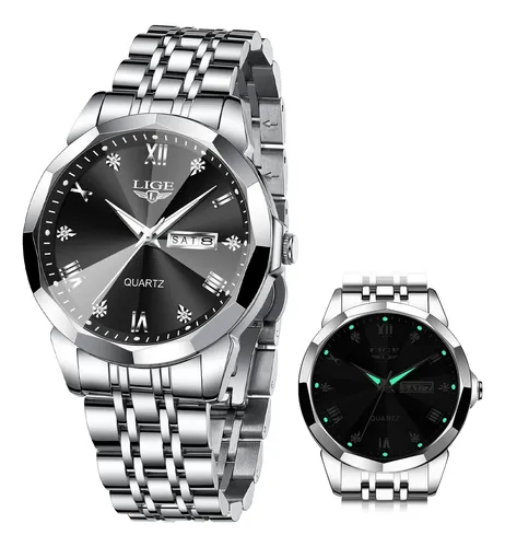 Relógios de Pulso Masculino Quartzo Original Aço Calendário — R$ 129,35 em Mercado Livre, 35% OFF