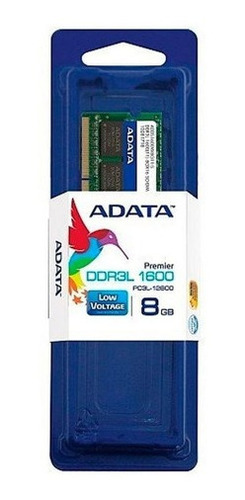 Memoria Ram Adata Pc12800, 8 Gb, Ddr3l, 1600 Mhz, Portátil