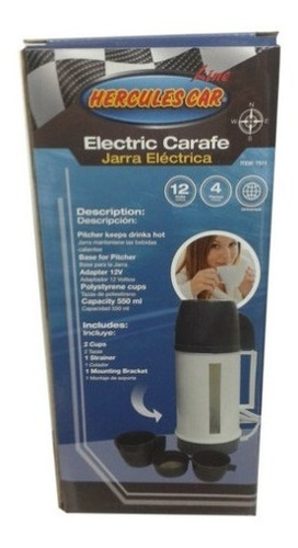 Jarra Electrica Termo  Hércules Car 550 Ml Con 2 Tazas