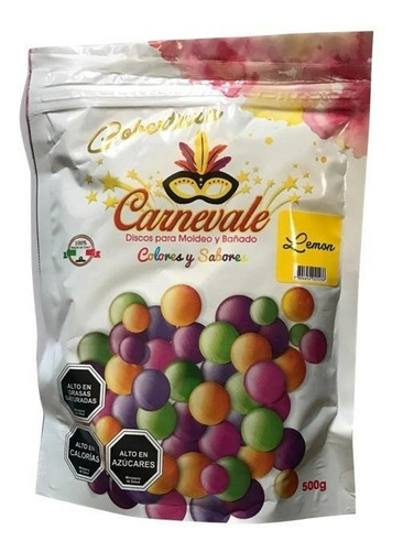 Cobertura Chocolate Carnevale Color Y Sabor Limón 500 Grs