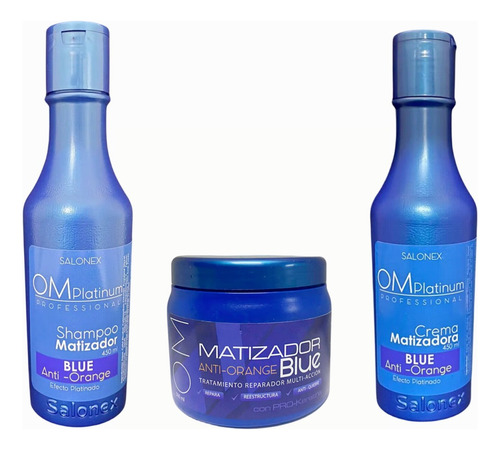 Kit Shampoo + Crema Matizador + Crema Matizador Azul Salonex