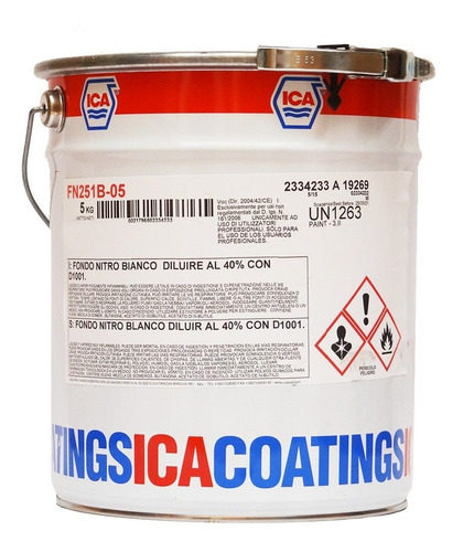 Fondo Blanco Nitro Ica Coating Italiano Galón 5 Kg