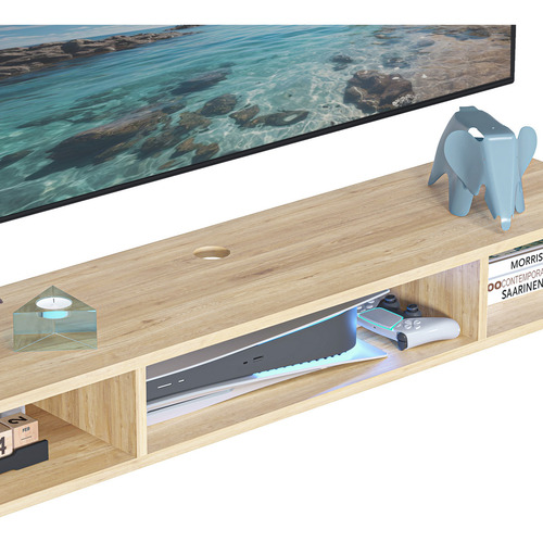 Moru Repisa Flotante Aero O Mesa Tv Moderna Color Roble