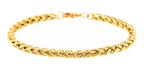 Pulsera Acero Hombre Enchape De 18k Baño Color Oro Cartier