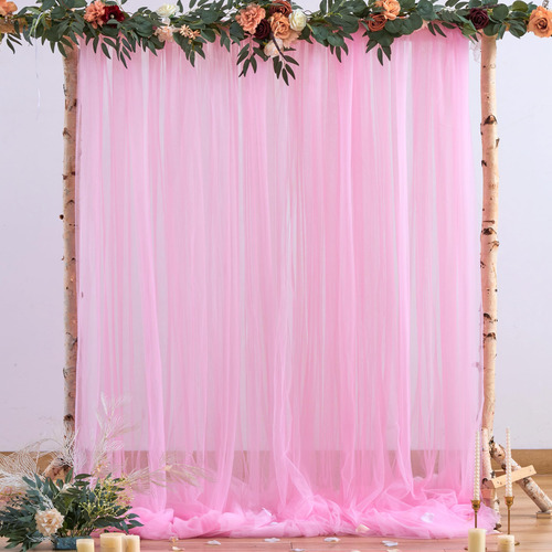 Cortinas De Telón De Fondo Suppromo De Tul Rosa Para Fiestas