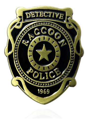 Pin Raccon Police Department Resident Evil Oro Viejo Metal