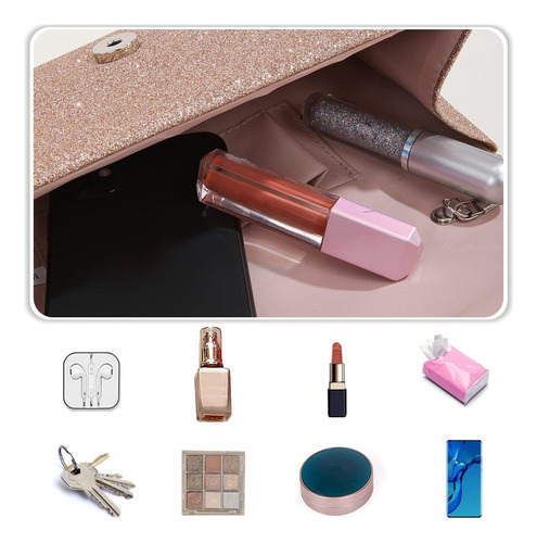Corios Bolso De Mano Para Mujer Bolso De Noche Con Lentejuel