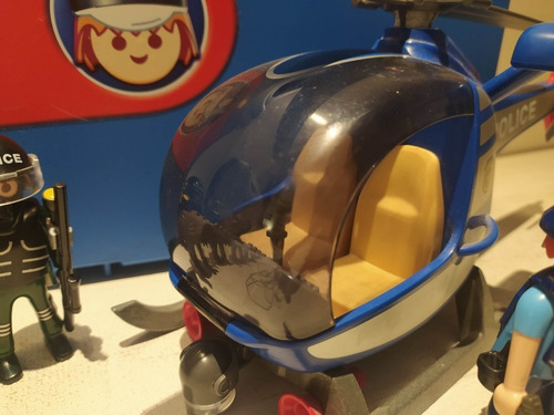 Imagen 5 de 6 de Playmobil Policías Lote 5 Muñecos + Helicóptero