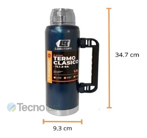 Termo Lusqtoff Acero Inoxidable 1.3 L Con Manija Frio Calor